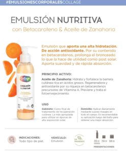 Emulsión nutritiva 200cc - Beta caroteno y Aceite de zanahora - Collage