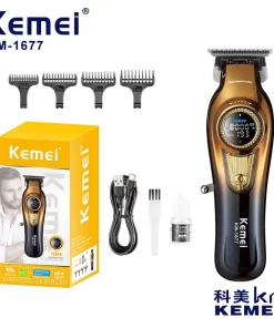 Maquina Trimmer inalambrica Premium Kemei - Km 1677 (Barberia ) (hr1)