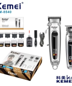 Kit maquinas clipper y trimmer inalambricas Kemei - 8540 (Barberia) (Hr1)