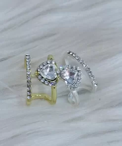 Anillos para fotos corazón plata/dorado