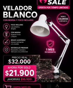 Hot Sale - Velador Blanco Coldrose con morsa