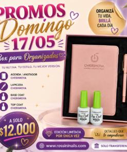 PROMO- Box Organizada Cherimoya-Anotador, Lapicera, base coat, top coat