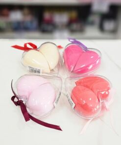Esponjitas maquillaje estuche corazon